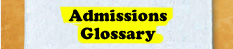 admissions glossary