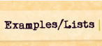 Samples, Examples, Grids and Lists